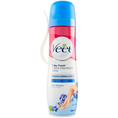 Crema Depilatoria Spray Pelli Sensibili con Aloe Vera e Viola Corpo e Gambe - Veet