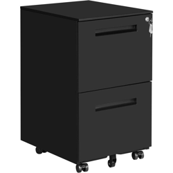 Songmics - Cassettiere in Acciaio per Ufficio, Mobile, Comodino, Armadietto Richiudibile con 2 Cassetti per Cartelle Sospese e Documenti, Struttura en oferta