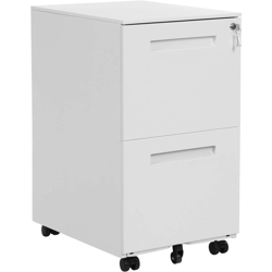 Songmics - Cassettiere in Acciaio per Ufficio, Mobile, Comodino, Armadietto Richiudibile con 2 Cassetti per Cartelle Sospese e Documenti, Struttura características