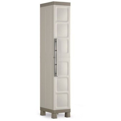 Bricoshop24 - Armadio Alto 1 Anta in Resina da Esterno con Ripiani Armadietto Terrazzo Mobile