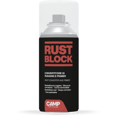RUST BLOCK SPRAY CONVERTITORE DI RUGGINE E PRIMER 150 ml - Camp