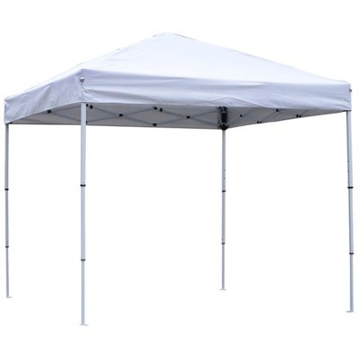 Gazebo Pieghevole Impermeabile Rivestimento In Oxford Con Corde E Picchetti, Bianco, 2.5 X 2.5 M