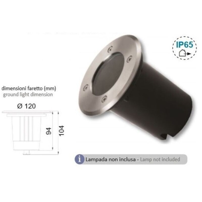 Lampada 4pz faro incasso terra pavimento calpestabile gu10 esterno 120x104h - Salone Negozio Online