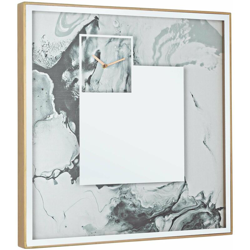 Quadro con orologio moderno 60 cm glace stampa su tela bianco e grigio minimalista - MILO precio