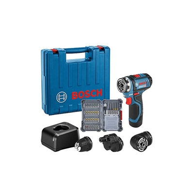 Bosch Professional Sistema 12V Trapano Avvitatore GSR 12V-15 FC, Batteria 1x2.0 Ah, Caricatore Rapido, 3x Attacchi Mandrino Portapunta, 40 Pezzi Set