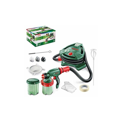 Bosch Home and Garden Pistola per Verniciatura a Spruzzo Sistema PFS 5000 E (1200 W, 2 x Serbatoi Colore da 1000 ml, Bocchette per Pittura Murale,