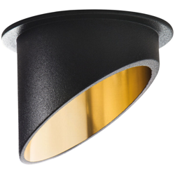 faretto incasso decoratico spag 220-240 volt 65 mm CE IP20 alluminio fisso interno nero-oro tondo kan 27324 - KANLUX precio