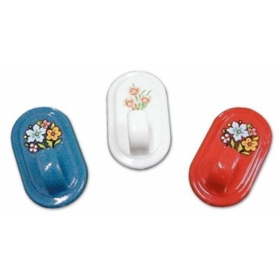 Gancio Autoadesivo Fiore in Abs Colori Assortiti conf. 200 Pz - EAC