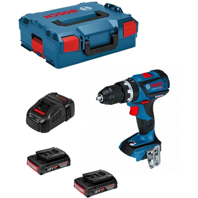 Trapano a Percussione BOSCH GSB 18V-60 C (2 x 2,0 Ah + GAL1880CV + L-Boxx136)