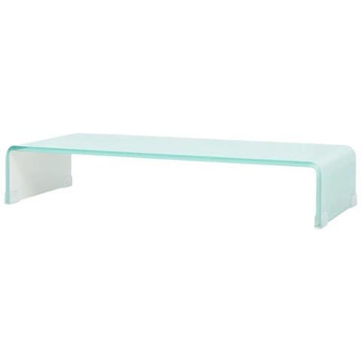 Mobile / rialzo Porta Tv In Vetro Bianco 70x30x13 Cm