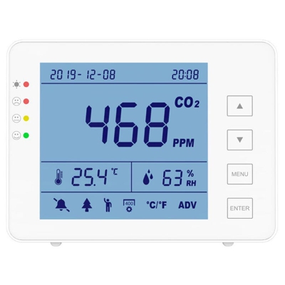 Asupermall - Rivelatore CO2 portatile multifunzionale dell'aria interna casa intelligente analizzatore di qualita Inquinamento dell'aria in casa del