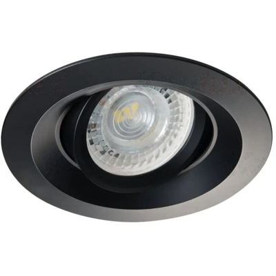 faretto incasso colie 1 luce 75 mm CE IP20 alluminio interno nero orientabile kan 26743 - KANLUX
