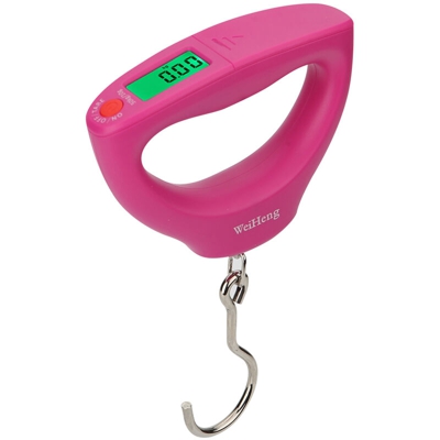 Scala elettronica portatile a cristalli liquidi scala dei bagagli digitale con retroilluminazione, rosa, gancio - ASUPERMALL