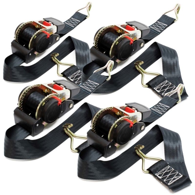 Cinghia a cricchetto di ancoraggio set 4 cinghie 3m x 50mm 750 daN avvolgibili - WILTEC