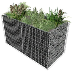 Gabbione Fioriera In Acciaio 180x90x100 Cm Argento en oferta