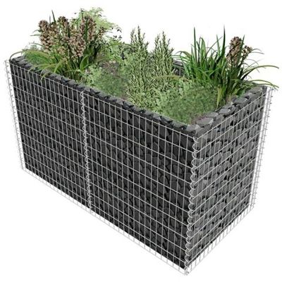 Gabbione Fioriera In Acciaio 180x90x100 Cm Argento