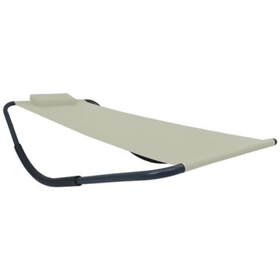 Lettino Da Giardino Crema 200x90 Cm In Acciaio