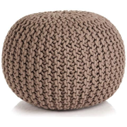 Pouf Lavorato A Maglia In Cotone 50x35 Cm Marrone en oferta