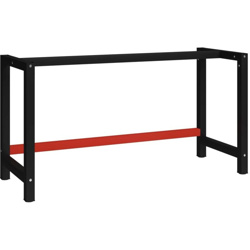 Vidaxl - Telaio per Banco da Lavoro in Metallo 150x57x79 cm Nero e Rosso en oferta