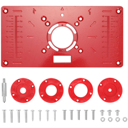 Inserire modelli multifunzionali router legno piano di lavoro Panche di legno alluminio macchina per incidere Trimmer Router con 4 anelli Strumenti, características