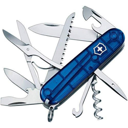 Coltello tascabile medio Victorinox Huntsman 1.3713.T2B1 con 15 funzioni Include forbici e un taglialegna in blister blu trasparente características