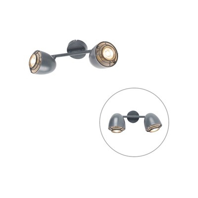 QAZQA Faretto plan - Industriale - Acciaio - Grigio - Organico Max. 2 x Watt