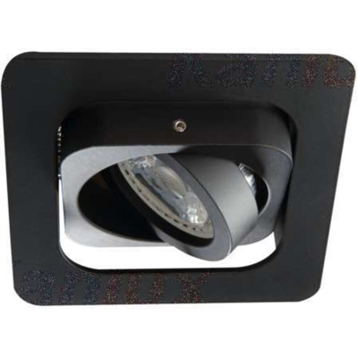 faretto incasso alren 1 luce CE IP20 alluminio interno nero orientabile quadrato kan 26757 - KANLUX