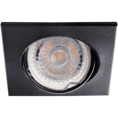 faretto incasso alor 1 luce 70 mm CE IP20 lamiera di acciaio nero orientabile quadrato kan 26732 - KANLUX