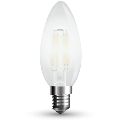 Lampadina LED V-TAC E14 4W Candela Filamento Satinato 2700K Dimmerabile