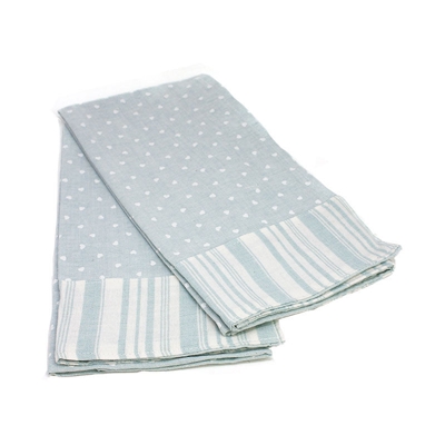Set di 2 strofinacci con cuoricini azzurro - MILLSTORE
