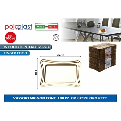 Bighouse It - VASSOIO MIGNON CONF. 100 PZ. CM.8X12h ORO RETT.