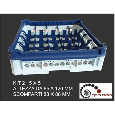 Bighouse It - CESTE X LAVAGGIO 25 BICCHIERI KIT2 5X5 TOP BLU