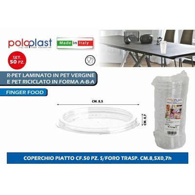 Bighouse It - COPERCHIO PIATTO CF.50 PZ. S/FORO TRASP. CM.8,5X0,7h