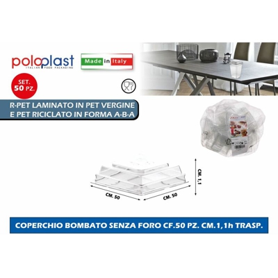 Bighouse It - COPERCHIO BOMBATO SENZA FORO CF.50 PZ. CM.1,1h TRASP.