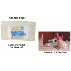 Tovaglia Coprimacchia Carta 100X100 Set 25 Pz. Ecru' - BIGHOUSE IT en oferta