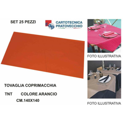 Tovaglia Coprimacchia Tnt 140X140 Set 25 Pz. Arancio - BIGHOUSE IT en oferta