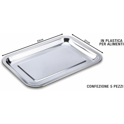 Bighouse It - VASSOIO RETT.RE SILVER CM.55X37 CONF. 5 PZ.