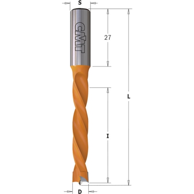 Cmt Orange Tools - 373.120.12 PUNTA FORATRICE F/CIECO HW S=10X27 D=12X50X85 SX