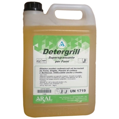 Detergrill Detergente Super Sgrassante per Rimuovere Sporco da Forni Grill e Barbecue Italiano 5kg - ARAL