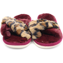 Takestop - Pantofole Aperte Peluche Viola Taglia 38/39 Leopardato Maculato Morbide Calde Comode Antiscivolo Peluche Invernali características
