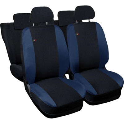 Coprisedili Audi A1 Fodere Auto Sedili Bicolore Nero - Blu Scuro - LUPEXSHOP