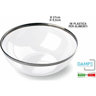 Bighouse It - INSALATIERA CRYSTAL CM.27 BORDO SILVER