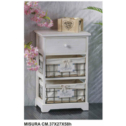 MOBILETTO LEGNO 1 CASS.+2 CASS. MET. CM.37X27X58h - BIGHOUSE IT características
