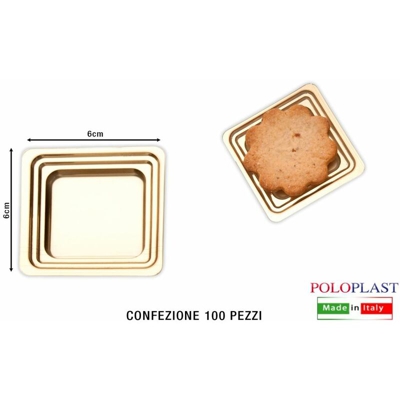 Bighouse It - VASSOIO MIGNON CONF. 100 PZ. CM.6X6 ORO QUADRATO