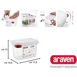 CONTENIT. GASTRONORM GN1/4 CM.26,5X16,2X6,5h - BIGHOUSE IT características