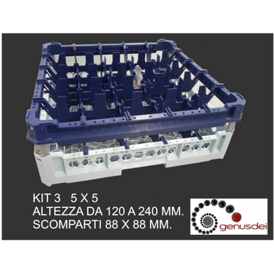 Ceste X Lavaggio 25 Bicchieri Kit3 5X5 Top Blu - BIGHOUSE IT