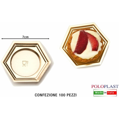 Bighouse It - VASSOIO MIGNON CONF. 100 PZ. CM.7X0,9h ORO ESAGONALE