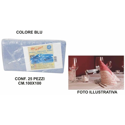 Bighouse It - TOVAGLIA COPRIMACCHIA CARTA 100X100 SET 25 PZ. BLU