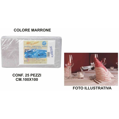 Bighouse It - TOVAGLIA COPRIMACCHIA CARTA 100X100 SET 25 PZ. MARRONE