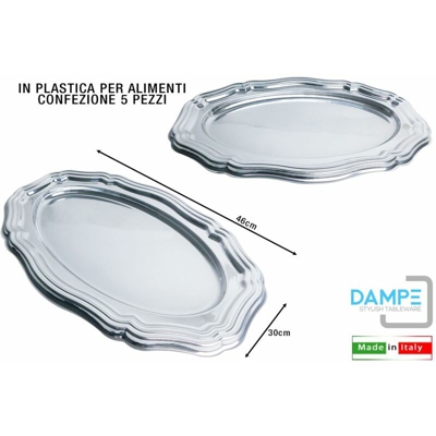 Bighouse It - VASSOIO OVALE SILVER 46X30 CONF.5 PZ